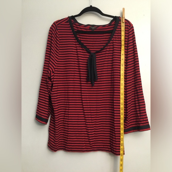 Talbots Tops - Talbots Bold Red and Navy Striped Top